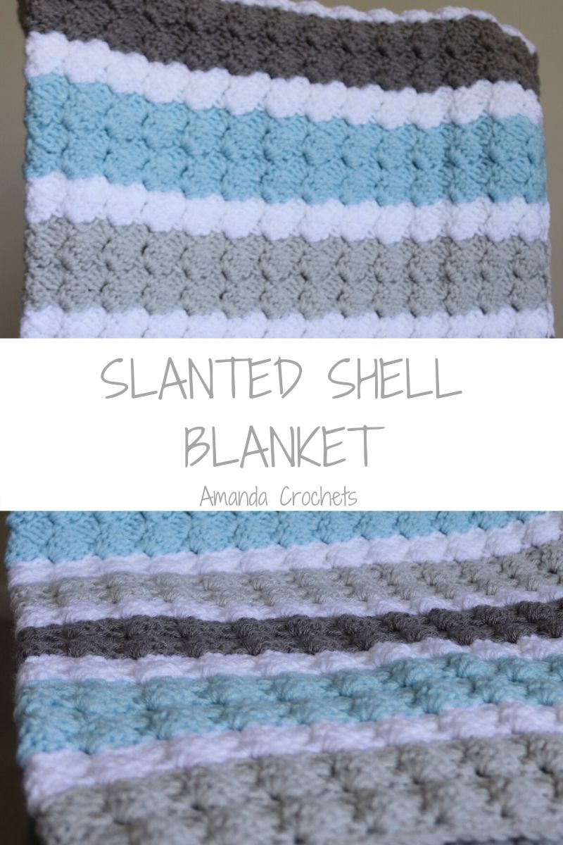Slanted Shell Blanket - Amanda Crochets